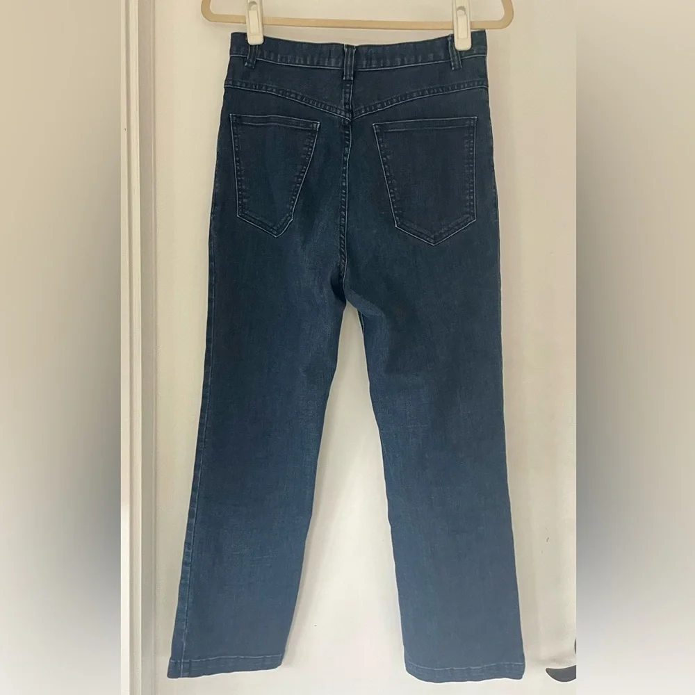 Rachel Comey Straight Leg Jeans, dark wash, high rise, cotton w/stretch, sz8 - Picture 4 of 13